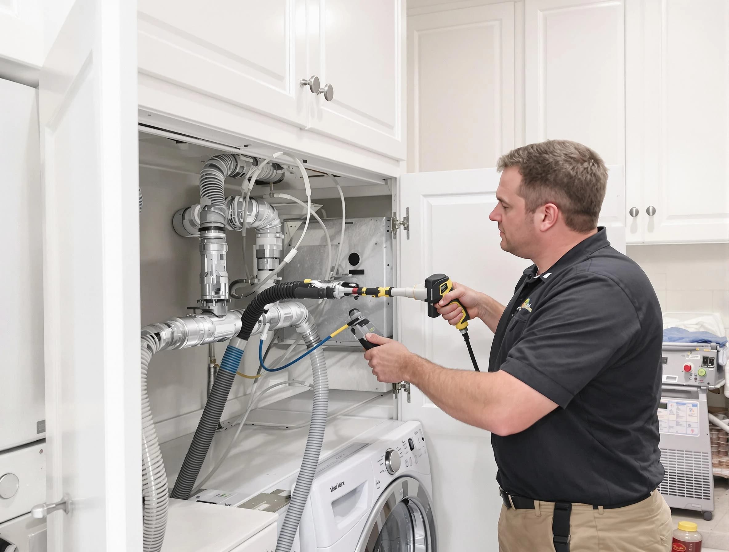 Berkley Dryer Vent Cleaning professional removing severe blockage from a clogged dryer vent in Berkley