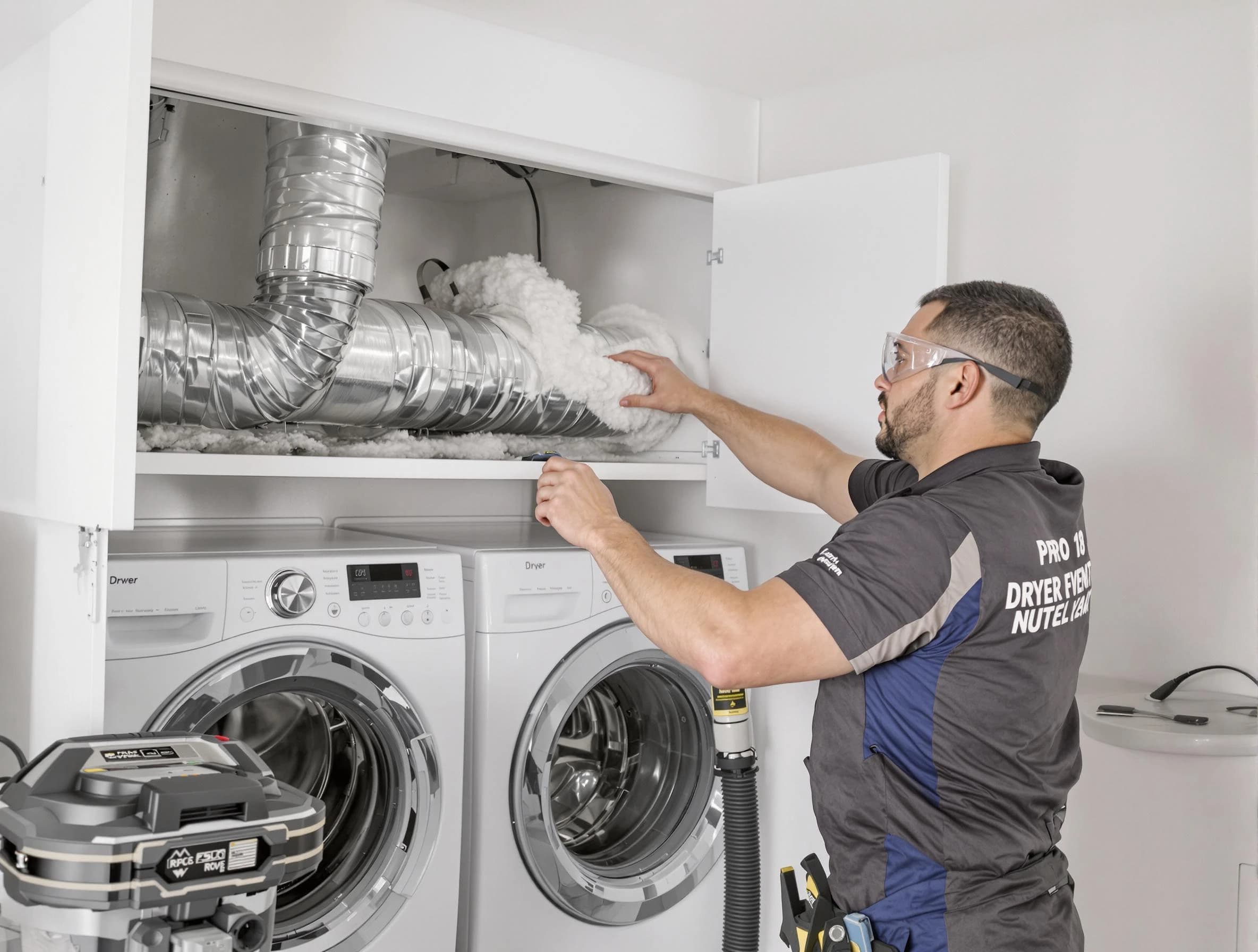 Berkley Dryer Vent Cleaning certified technician performing specialized gas dryer vent cleaning in Berkley