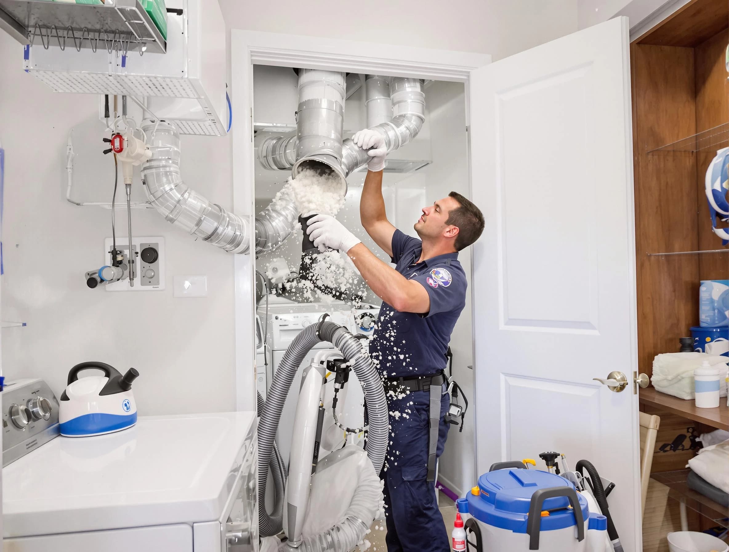 Berkley Dryer Vent Cleaning technician delivering thorough residential dryer vent cleaning service in Berkley