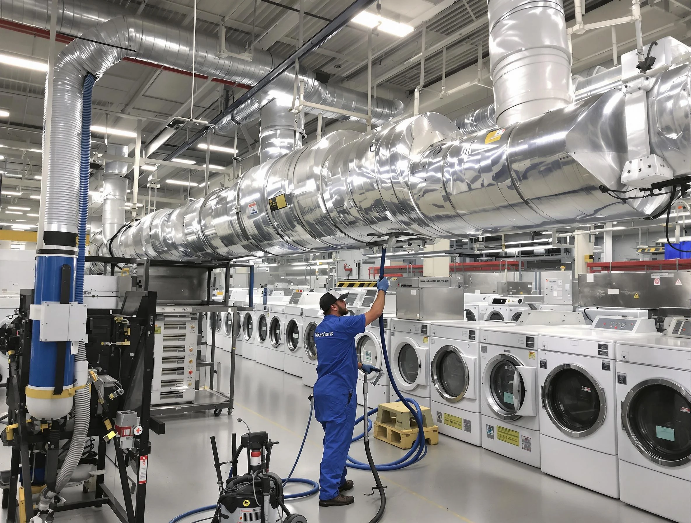 Berkley Dryer Vent Cleaning team performing heavy-duty industrial dryer vent cleaning in Berkley